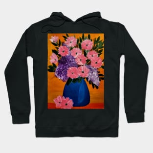 abstract flowers in a blue vase Hoodie